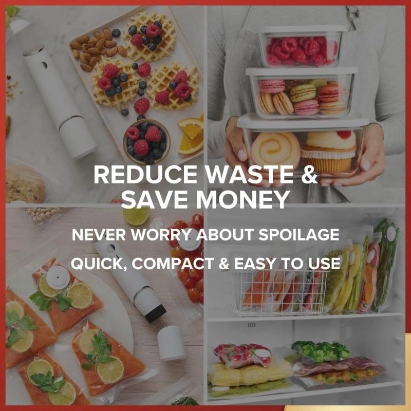 Orderly⢠Wireless Sealer + 6 Heavy-Duty Vacuum Pouches + 30 Heavy-Duty Vacuum Pouches (Complete Bundle)