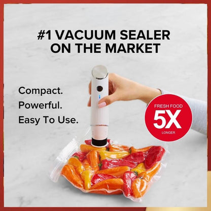 Orderly™  Wireless Sealer + 6 Heavy-Duty Vacuum Pouches + 30 Heavy-Duty Vacuum Pouches (Complete Bundle)