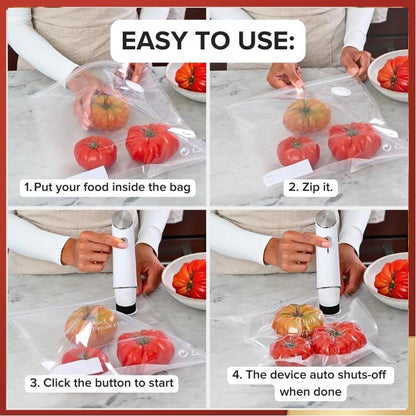 Orderly™  Wireless Sealer + 6 Heavy-Duty Vacuum Pouches + 30 Heavy-Duty Vacuum Pouches (Complete Bundle)